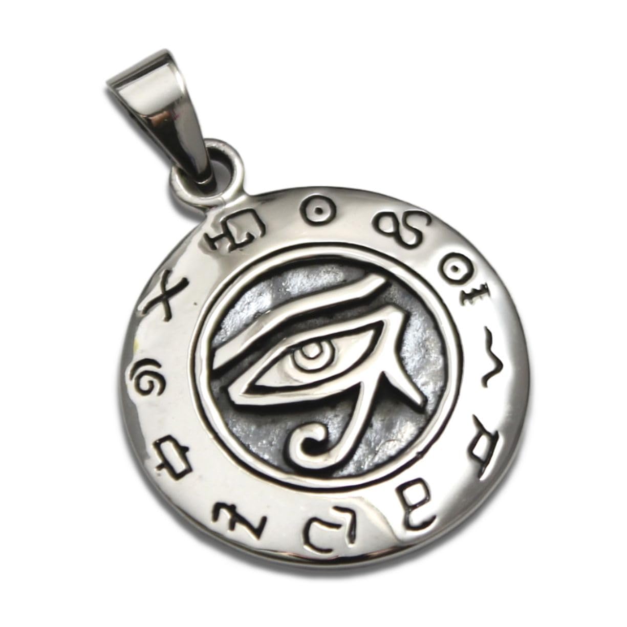 

[Mizar] Eye of Horus Pendant, Sterling Silver 925, Egyptian Style, Men s & Women s Pendant Top (Large Size)