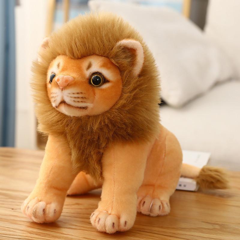 Realistic Lion Plush Toy Doll With Pp Cotton Filling For Kids Gift Decor Home