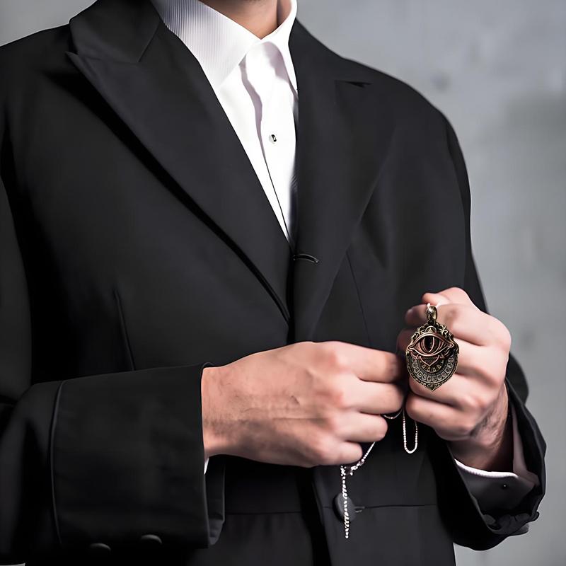 Přívěsek Tarotová vize - Náhrdelník Vševidoucí oko, Přívěsek se symbolem tarotové karty, Mystické věštecké šperky, Duchovní vedení