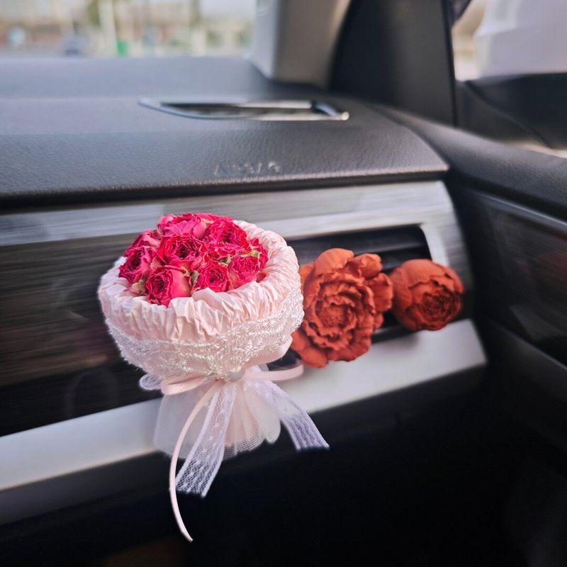 Car Air Freshener Rose Eternal Flower Bouquet Air Vent Decoration Aroma Diffuser Stone Car Fragrance Ornament High-End Gift