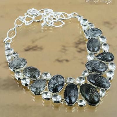 Gift For Her 925 Silver Natural Stingray Coral Chain Adjustable Necklace