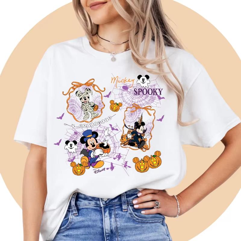 Halloween Shirt and Friends Matching Tee Spooky Season Family Shirts Halloween Trip Outfit Unisex Women Loose Cotton
