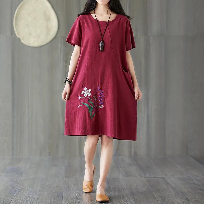mid length linen dress