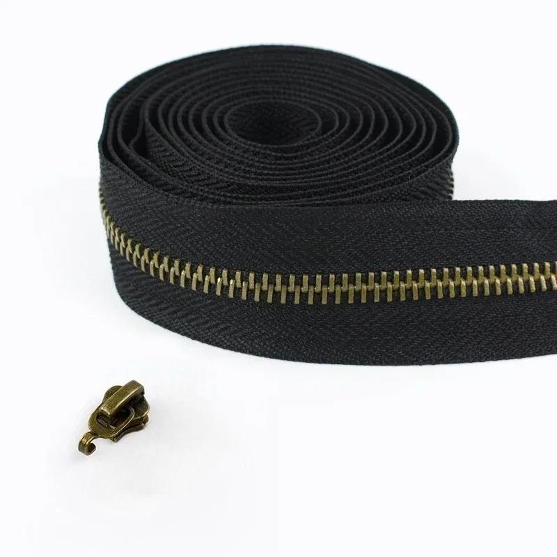 1/2/3/5M Meetee 5# Rollen-Metallreißverschlüsse mit Schiebern Tasche Schuhe Jacke Dekor Verschluss Reißverschluss nach Metern DIY Reparatur Nähzubehör