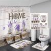 Tulip Flower Basket Rustic Wood Panel Shower Curtain And Rug Bathroom Set Home Washable Hanging Curtain Bath Mats Bathroom Decor