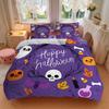 3-teiliges Bettwäsche-Set mit niedlichem Kürbis-, Geister- und Totenkopfmuster für ein fröhliches Halloween (1 Kissenbezug + 2 Kissenbezüge, ohne Füllung), Dieses bedruckte Bettwäsche S