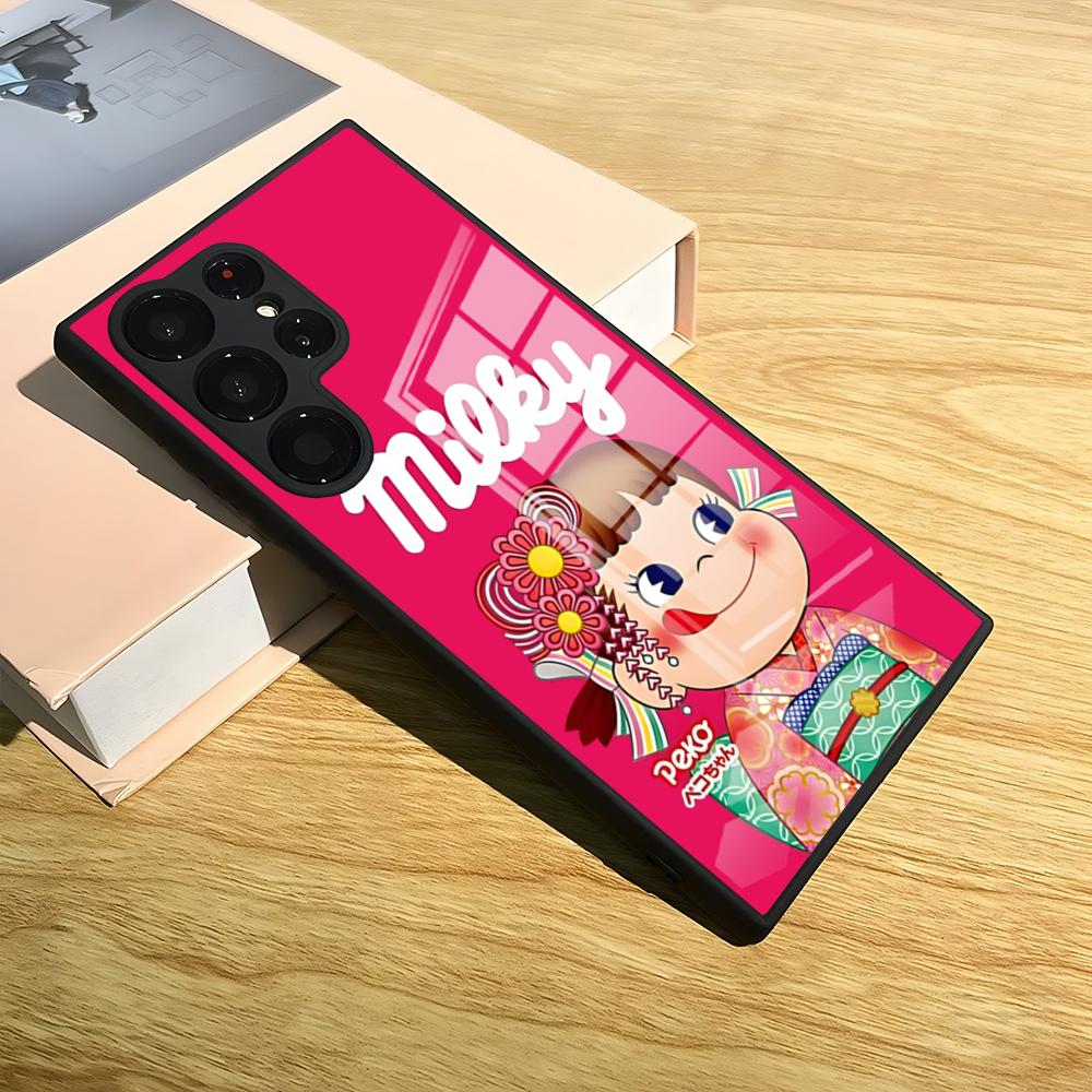 

Cartoon Peko Chan Phone Case For Samsung S24 Ultra S25 S23 S22 S20 Fe S21 Plus A54 A24 A53 A16 A13 Glass Cover Samsung s25plus