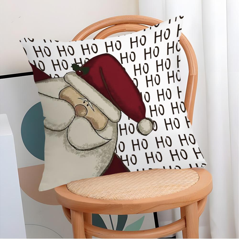 New Christmas Pillow Cover Cartoon Santa Claus Elk Holiday Decoration Sofa Cushion Cover Bedside Pillow