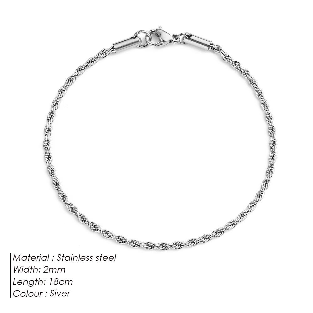 eManco Women's Gold Twist Chain Bracelet - Hip Hop Punk Stainless Steel Jewelry