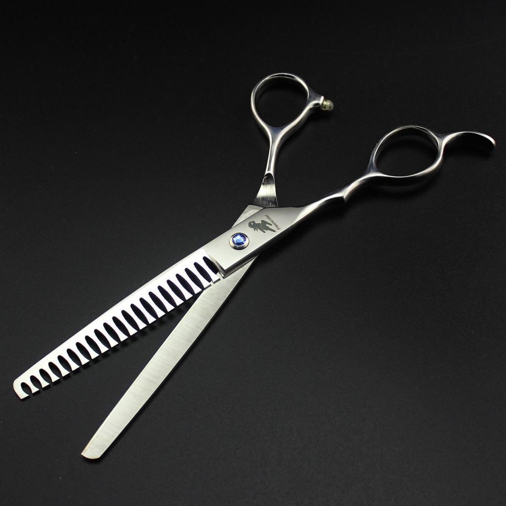 7.0 inch, bright left hand 4 packs, high-end pet beauty scissors, straight scissors set, dense teeth, fish bone teeth 7H