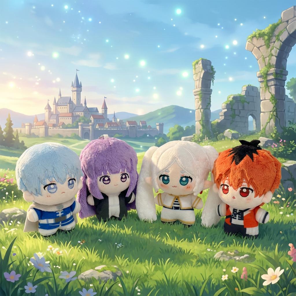 10CM Nuovo Frieren Oltre la Fine del Viaggio Ciondolo Peluche Borsa Regalo Cosplay Mini Morbido Cartone Animato Carino Figura Anime Periferica Regalo Bambino