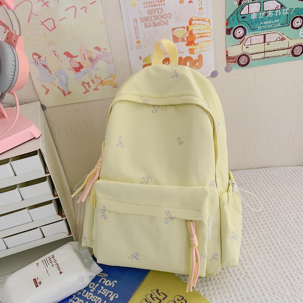 Schoolbag New High-value Small Fresh Cute Soft Girl Bow Travel Backpack Japanese Ins Sweet Student Backpack