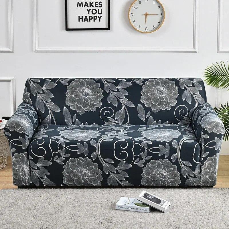 Bedruckter Stretch-Sofabezug für Wohnzimmer, L-förmiger Kombinations-Chaise-Sofabezug, Heimdekoration, 1/2/3/4 Sitze, abnehmbar