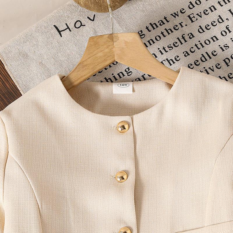 Dívčí set Dětské oblečení Podzimní Nové Sladké Kulatý výstřih Dlouhý rukáv Bunda a Dlouhá sukně Oblek pro dívky