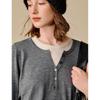INMAN Faux Two-Piece Henley Neck Wool Knit Sweater
