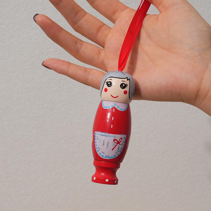 Funny Wooden Santa Claus Ornament Handmade Christmas Tree Hanging Decor Unique Festive Craft Gift for Home Holiday Decorations