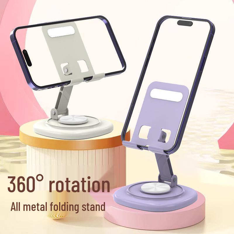 Rotating Metal Phone Stand: Foldable, Portable, and Sturdy