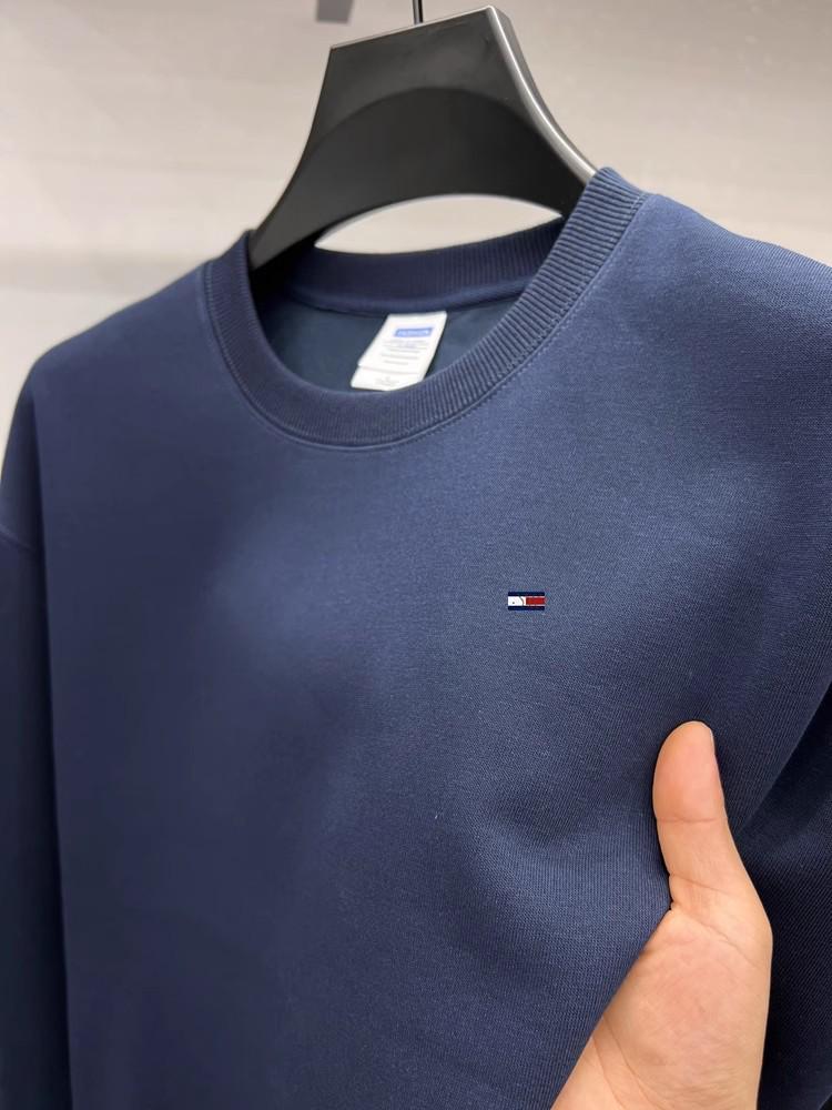 Genuine Tommy Men's Loose Fit Casual Hoodie - Long Sleeve, Plain Color, Stylish for Autumn