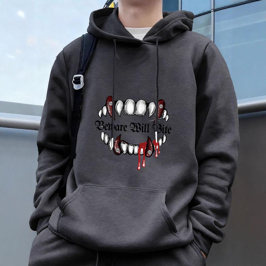 "Halloween"Men's Casual Hoodies Fleece Hip Hop 250g/m² Solid Pullover Sweatshirt Men Sportswear Clothing Sweatshirt Men's Clothing