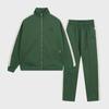 Men's Autumn/Winter Embroidered Casual Sports Suit with Stand-Up Collar and Zipper Cardigan.