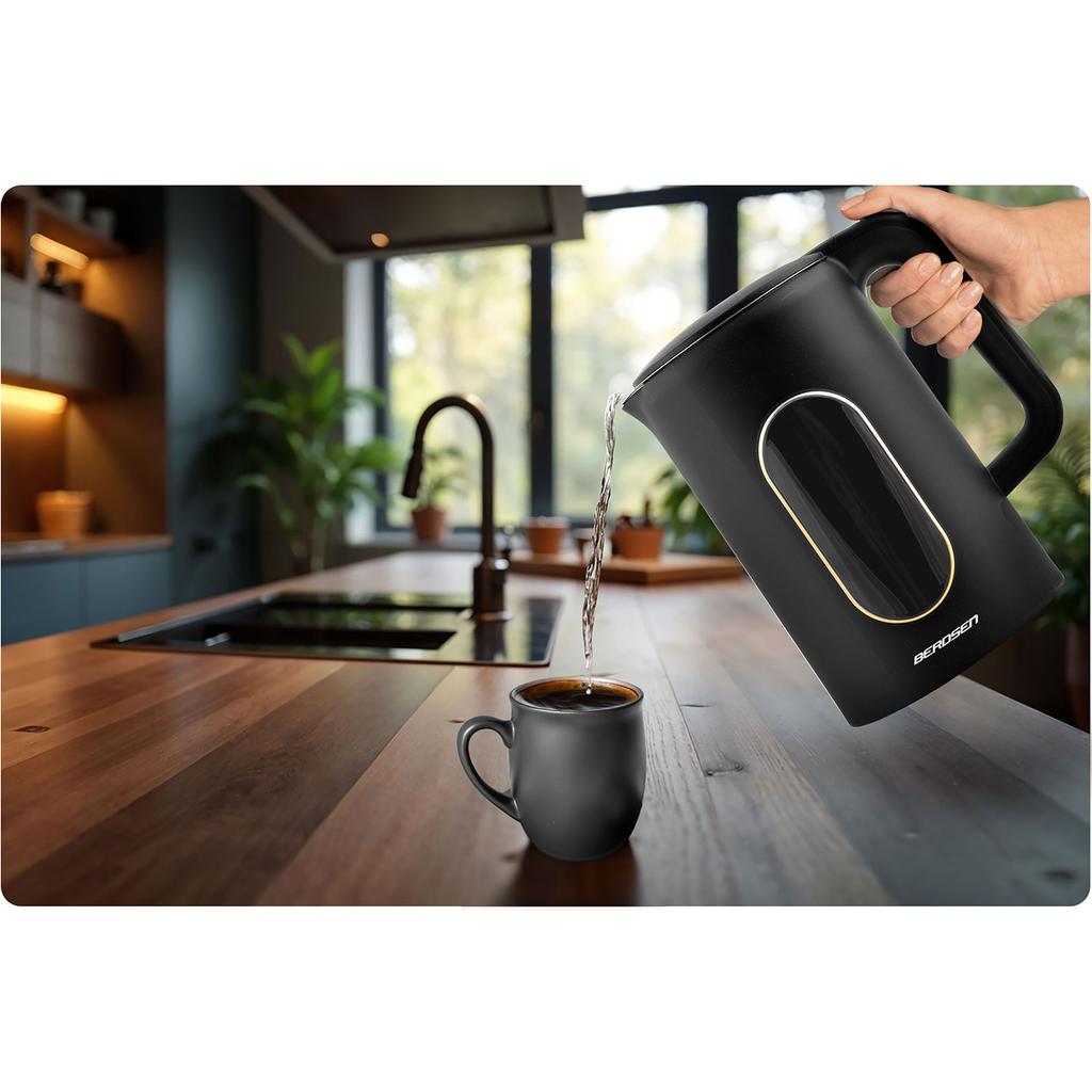 Berdsen Bd-712 1.7L Electric Kettle Black And Gold