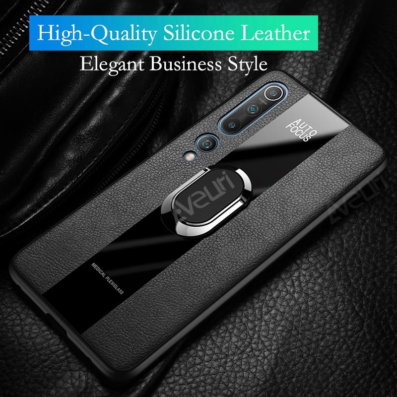 Luxury PU Leather Phone Case For Xiaomi Mi Poco X3 NFC X3 Pro Redmi Note 9S 8 9 Pro Cover Ring Holder Silicone Protection Case