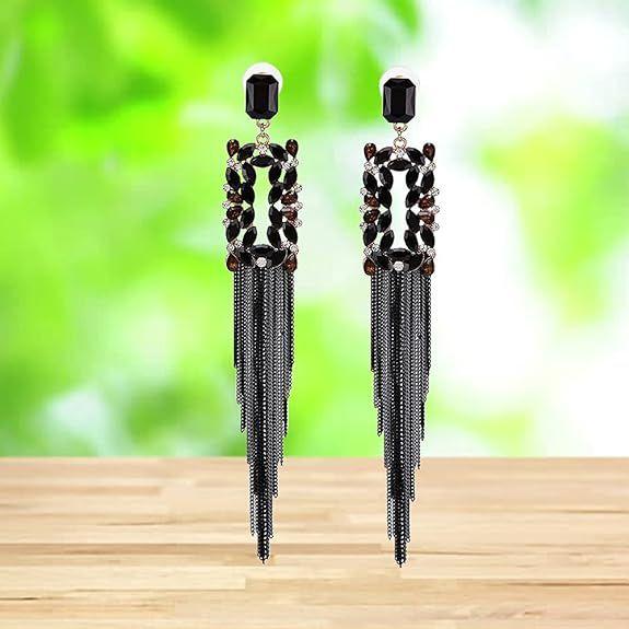 Jewellery Earings for Women Crystal Tassel Handmade Earrings for Girls and Women
