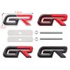 ADE1 3D Metal GR Car Front Grille Emblem Badge Rear Trunk Sticker Decal For Toyota GR Gazoo Sport C-HR RAV4 Mirai Avensis Prado Prius