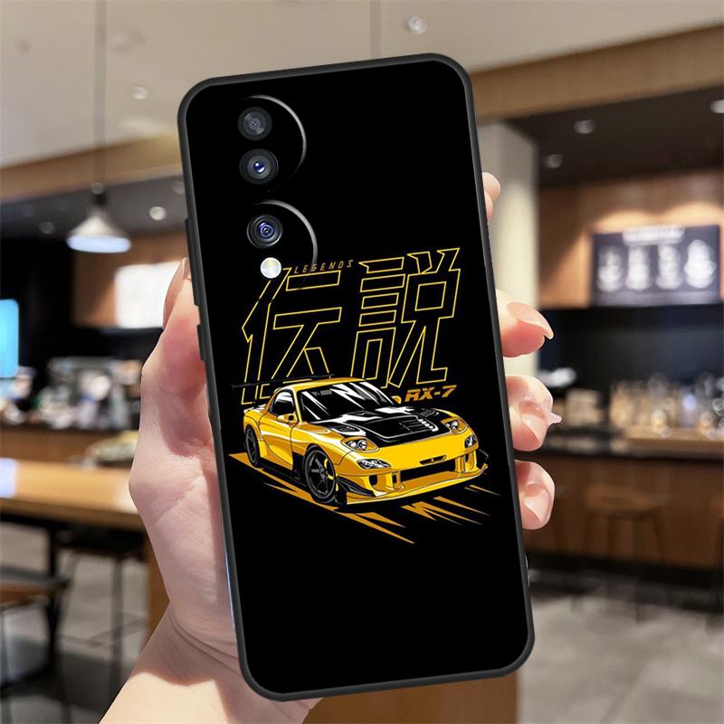 Sports Car JDM Drift Case For Honor Magic 7 5 6 8 Lite Honor 400 200 Pro 50 70 90 X8c X9a X9b X9c X9d Win RT Cover Honor 400 Lite