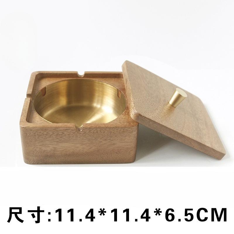 Solid Wood Ashtray, Home Living Room, Creative Personality, Wooden Hotel, New Chinese Style Wooden Ashtray