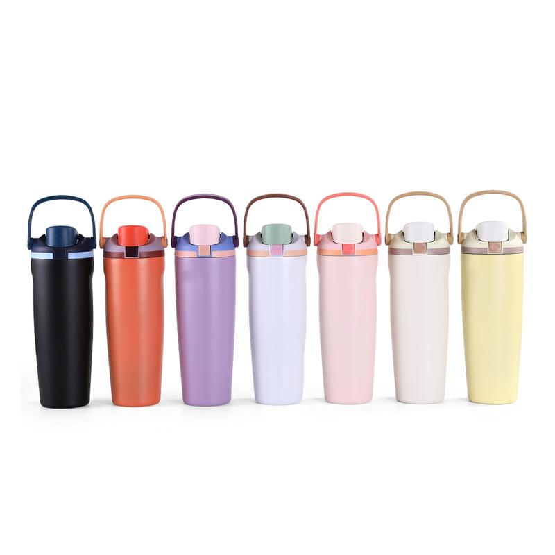 Portable car cup 304 stainless steel insulated cup outdoor cold preservation sports water bottle for cold and heat preservation