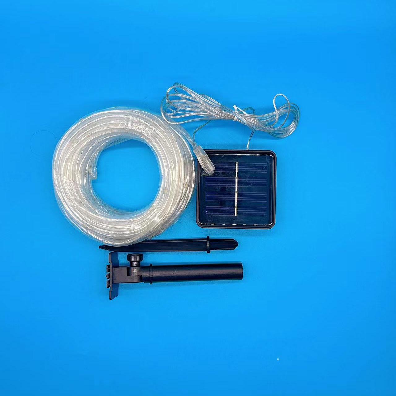 Waterproof Outdoor LED Solar Leather Tube String Lights - Copper Wire Decorative Courtyard Lights 7m 50 LEDs