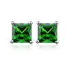 Korean Luxury Copper-Plated Zircon Square Earrings - European & American Cross-Border Piercing Studs