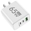 Cargador Rápido PD USB C de 65W Adaptador de Pared GaN para 16 Samsung Galaxy S24 Carga Rápida 3.0 Cargador de Viaje Multi Puerto