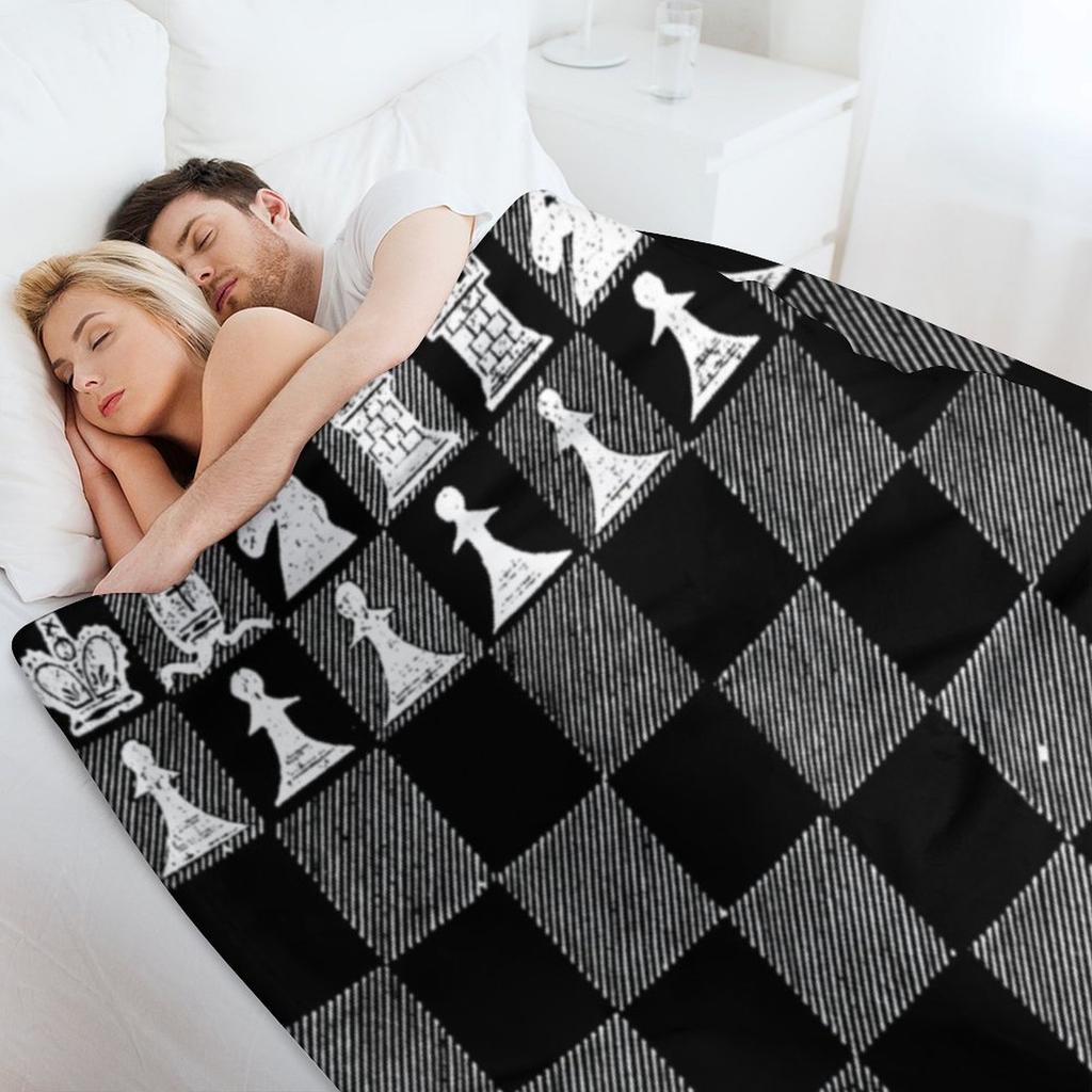Chess Fan, Chess Player, Grand Master of Chess - White Throw Blanket Thins Bed Linens Beach Vintage Blankets