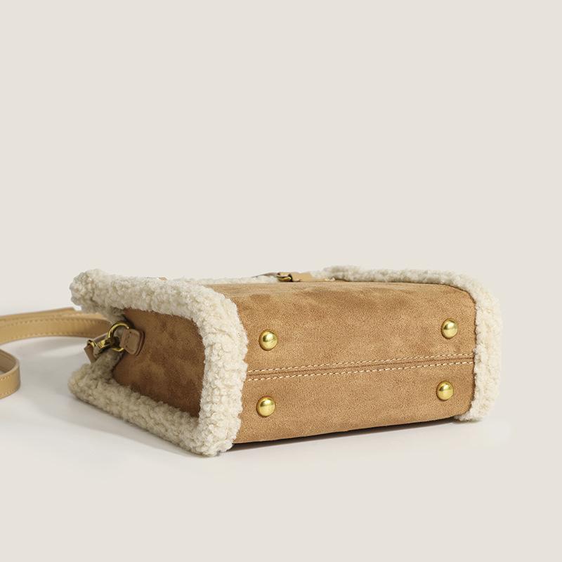 Sac à main en velours d'agneau pour femmes, nouvelle mode Simple, automne et hiver, sac à bandoulière
