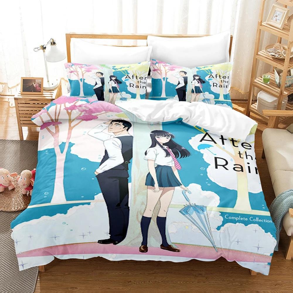 

After the Rain Bedding Set Single Twin Full Queen King Size Bed Set Adult Kid Bedroom Duvet cover Sets 3D Print Anime Bed Sheet EU Twin 135x200cm