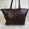 Used Paul Smith Inlaid Stripe Genuine Leather Tote Bag Men's Large Capacity