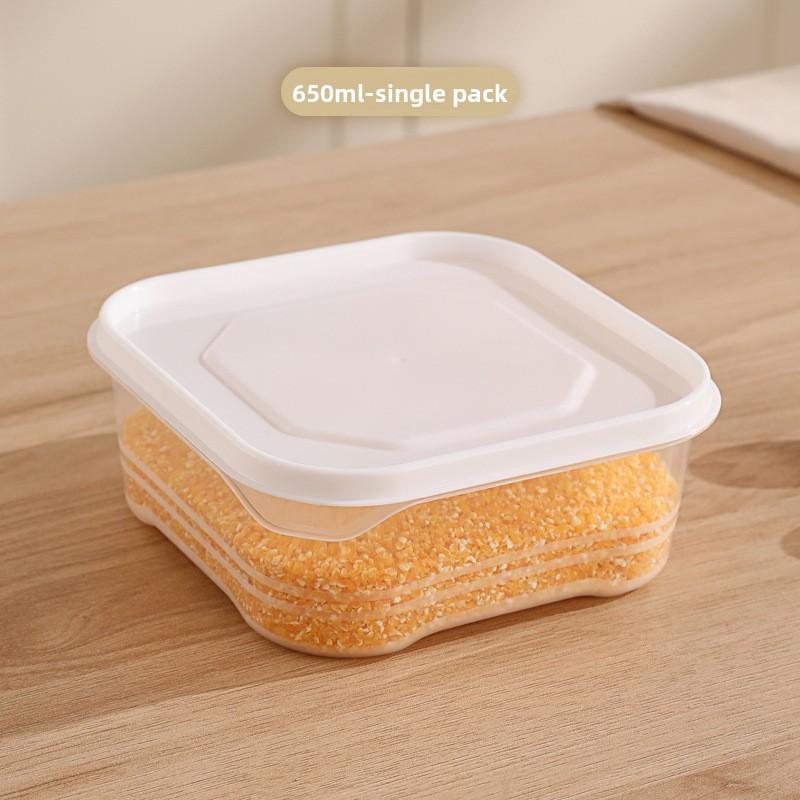 

Пластиковый контейнер для хранения свежих продуктов, прямоугольный, для пикника, поднос для бенто, коробка для хранения в холодильнике/морозильнике, ресторанная тарелка 650ml белый