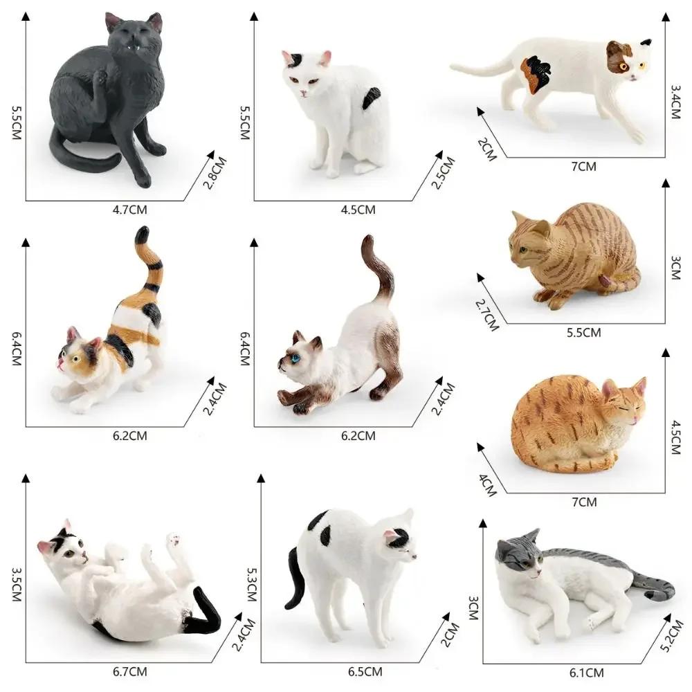 Solid Simulation Animal Model Lying Orange Cat Figurine Cute Desktop Decoration Mini Pet Cat Model Ornament Crafts