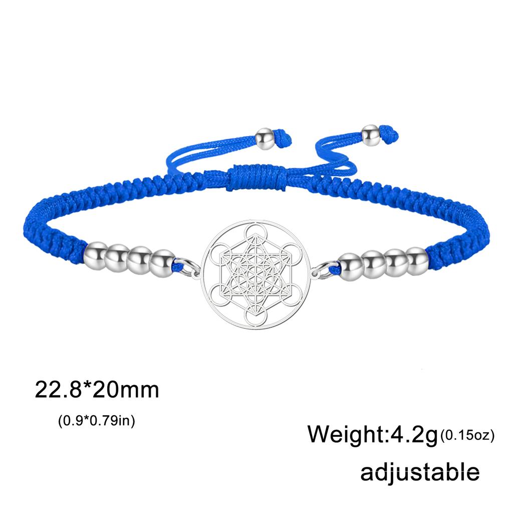 Lucktune Stainless Steel Angel Seal Archangel Metatron Cube Rope Bracelets for Women Spiritual Amulet Jewelry Anniversary Gifts