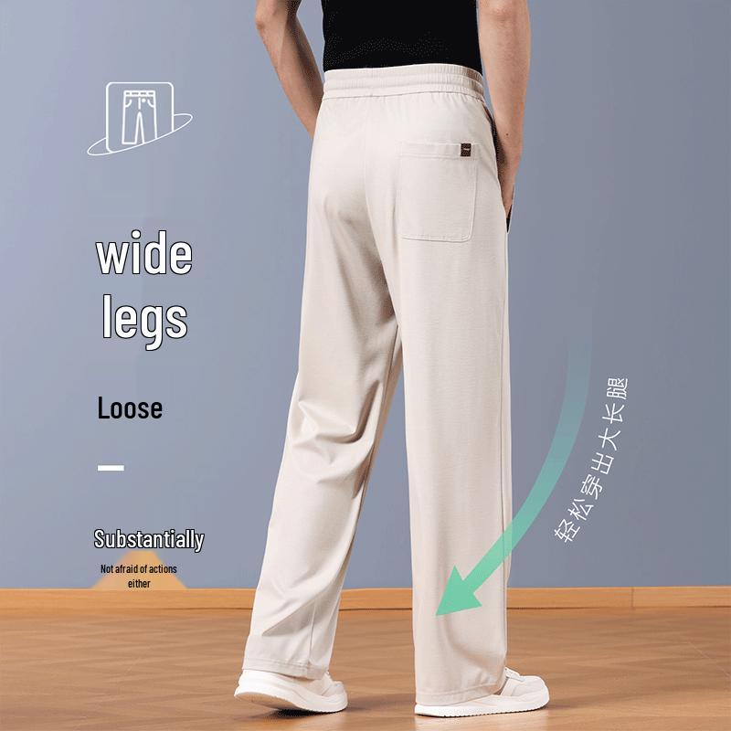 Pierre Cardin Men's Summer Silk Blend Casual Straight-Leg Pants