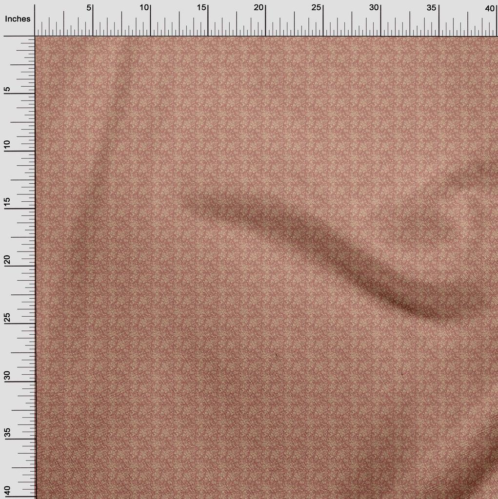 oneOone Cotton Cambric Dark Rose Brown Fabric Toile Craft Projects Decor Fabric Printed By The Yard 42 Inch