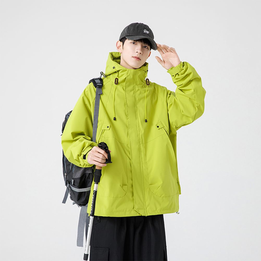 Anzn Mountain Lightweight and and Hooded Anorak Jacket for Fall and Perfect for and Hiking Size 2XL Men's Parka, Thin, Water-Repellent Windproof,