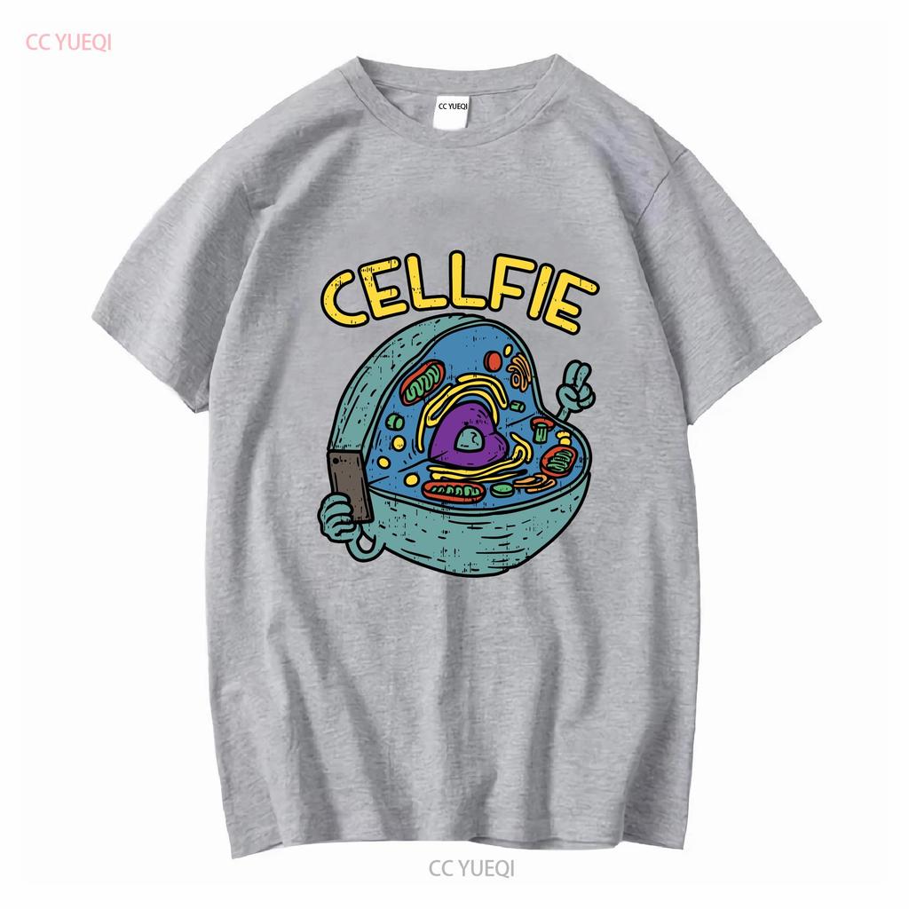 Cellfie T Shirt Funny Science Womens Teacher Biology Mens For Teachers long or short sleeves vintage Washed homme Versatile