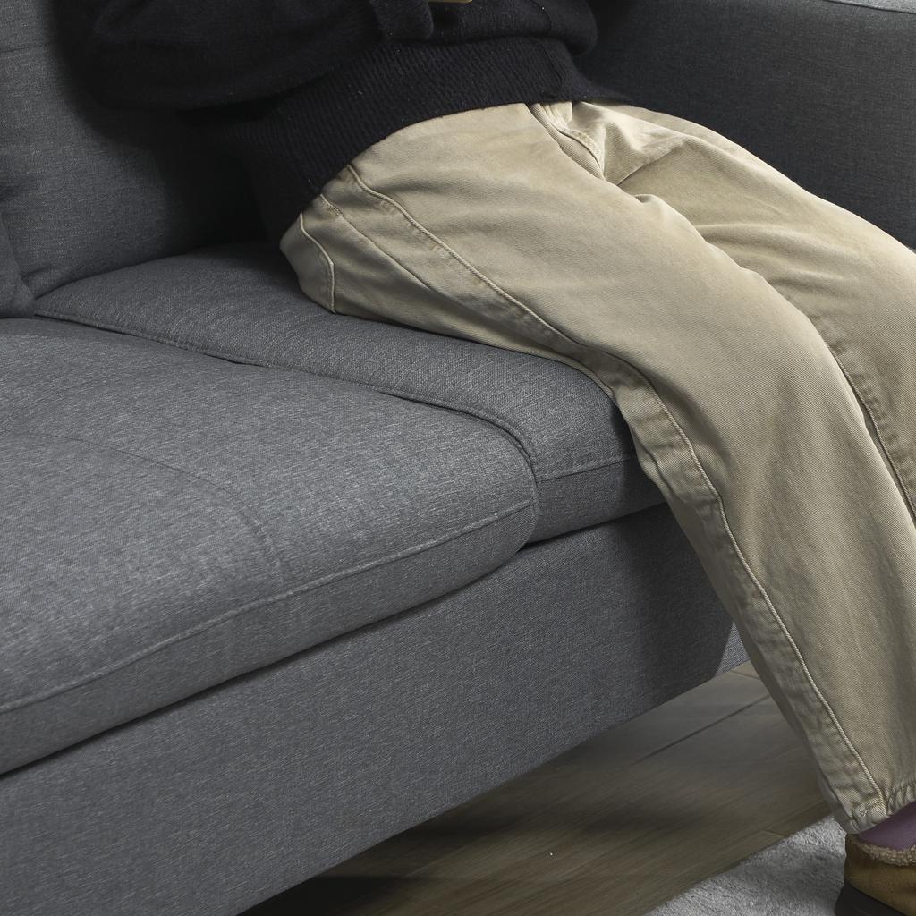Two Seater Sofa With Steel Legs Grey
