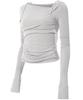 Peulleeoeob Layered Bustier Long Sleeve (Fl-105_Cloud White)