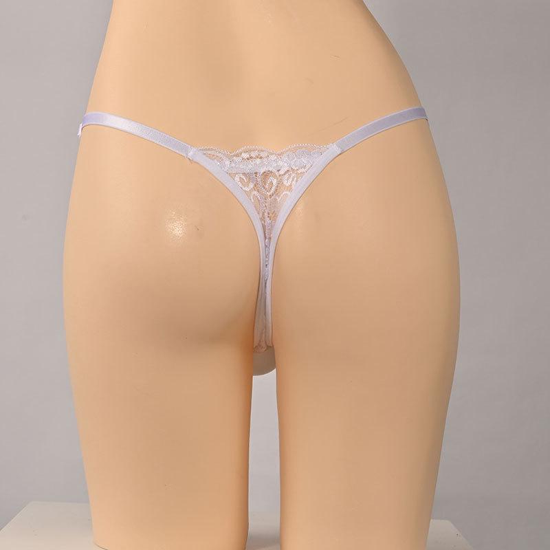 Herren Spitzen-Lingerie Tanga Sexy Herren Sissy Beutel T-Rücken String Verstellbar Niedrige Taille G-String Femboy Durchsichtig Penis Hülle Slips