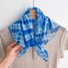 Flax small square scarf silk scarf women's headscarf neck protection scarf imitation blue dye handmade tie-dye scarf Yunnan yarn scarf thin scarf