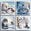 Winter Animal Printed Cross Stitch Kit DIY 11CT Embroidery Craft Set Home Decor